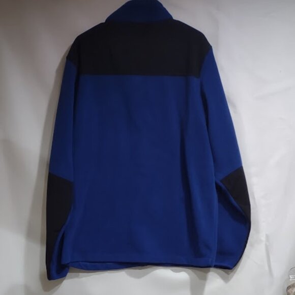 LOGAN AND MARTIN ROYAL BLUE BLACK BACK &  ELBOW PATCHES PULLOVER  ZIP MENS LARGE - Picture 7 of 10